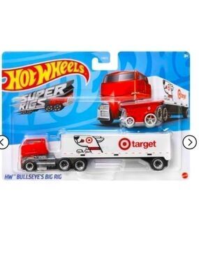 Hot Wheels 1:64 Scale Bullseye's Big Rig Vehicle Target Mini Cart And Track